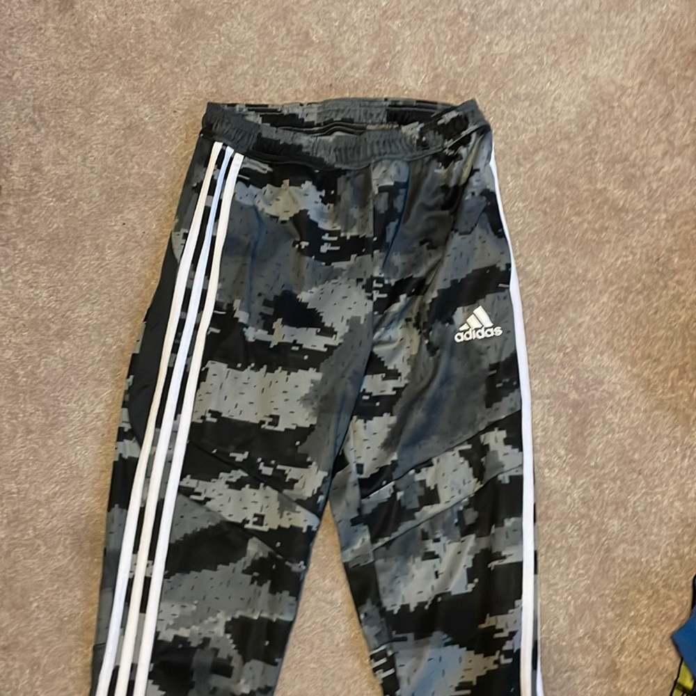Grey adidas camp pants only worn a few times